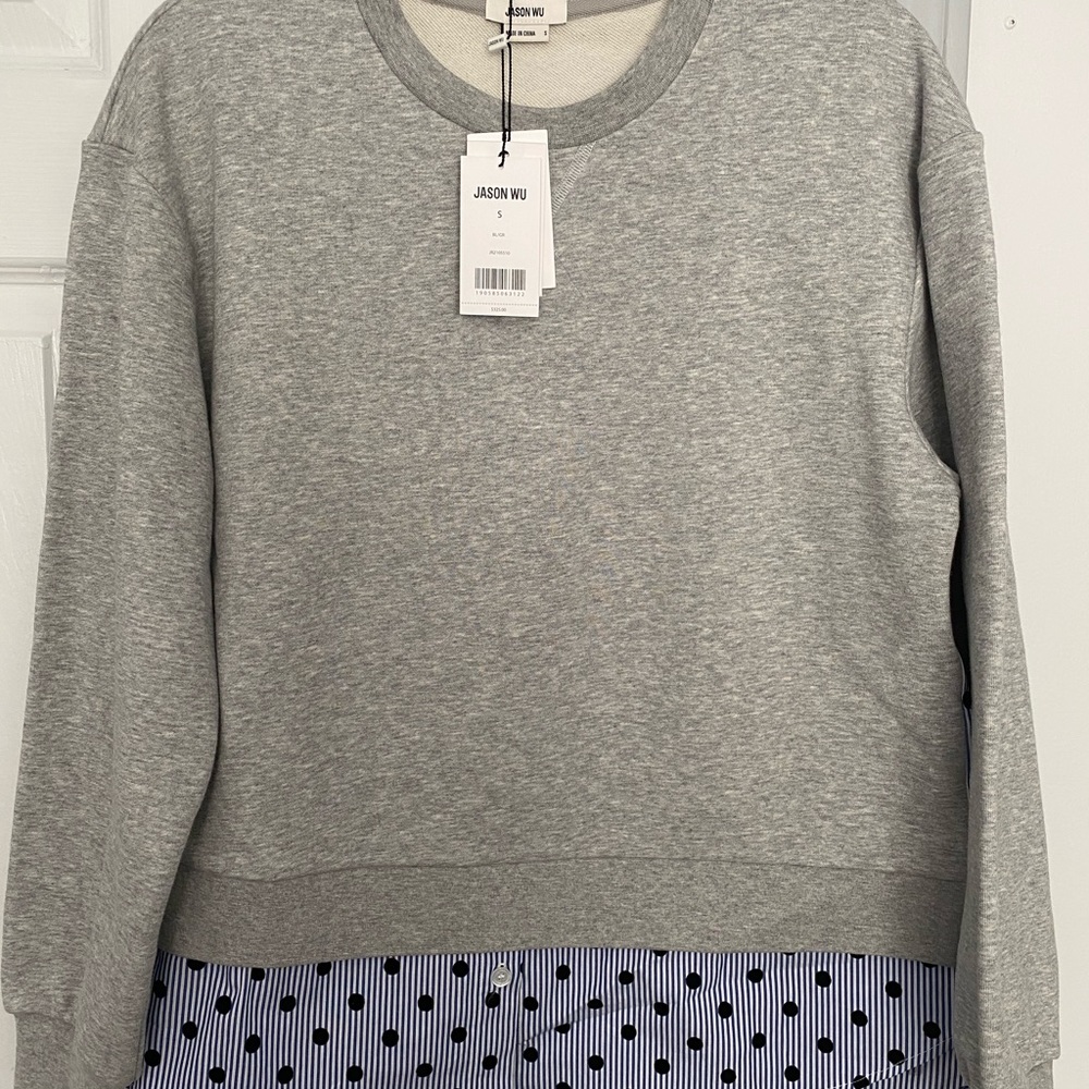 Jason Wu Sweatshirt with Stripe Flocking